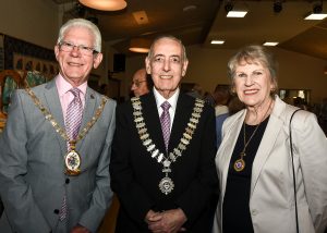Cheshire East Borough Mayor Councillor Arthur Moran, Mrs Carol Thomas Mayoress and Chair of the Council Councillor Colin Burgess 2017